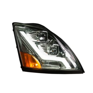 Chrome Housing Headlight w/LED Light Bar for Volvo VN/VNL - Passenger Side - Bild 1 von 3