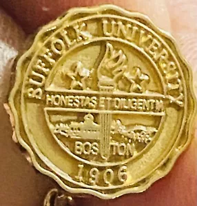 Suffolk University Diligently Boston, MA 1906 runde goldene Anstecknadel - Bild 1 von 2