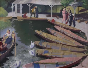 Percy Shakespeare - The Boat Shed (circa 1939) - 17" x 22" Fine Art Print - Picture 1 of 1