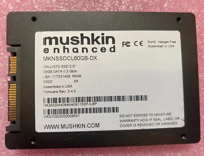 Mushkin Enhanced Callisto Deluxe SSD 60GB MKNSSDCL60GB-DX SATA II 2.5" - Image 1 of 2