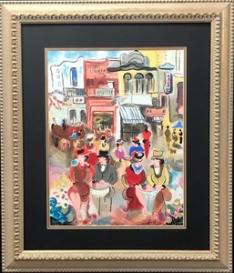 Zule Moskowitz "Buenos Aires Evening - Caminito"  Hand Signed &# FRAMED  ART New - Picture 1 of 4
