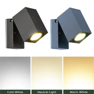 GU10 External Wall Light Spotlight 9W 12W COB Lamps Terrace Luminaire Dimmable - Picture 1 of 18