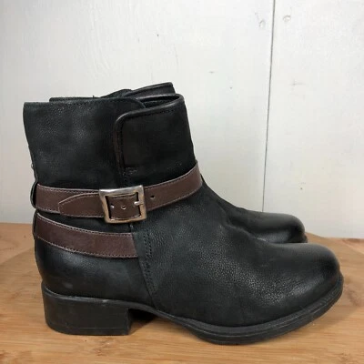 Botas Miz Mooz 38 para mujer 7 Novo de cuero negro con cremallera informales clásicas hebilla al tobillo Foto 1 de 4