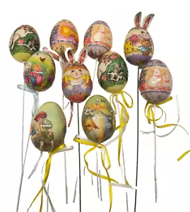 Vintage Victorian Style Decoupage Easter Eggs - Set of 10 - Picture 1 of 11