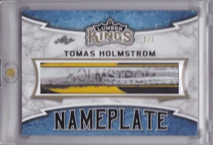 TOMAS HOLMSTROM 2019-20 LEAF LUMBER KINGS NAMEPLATE #1/1 DETROIT RED WINGS - Picture 1 of 2