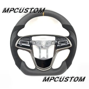 Matte Carbon Fiber Steering Wheel fit For Cadillac ATSV ATS CTS V 2013-2019 - Picture 1 of 8