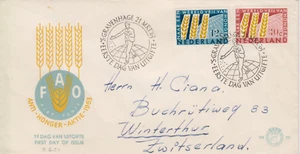 Netherlands First Day Cover NVPH NR E55 - 1963 Anti-Hunger Unsealed Addressed - Picture 1 of 1