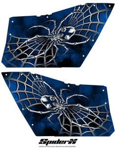 POLARIS RZR OEM DOOR GRAPHICS KIT CREATORX DECALS STICKERS SPIDERX BLUE - Bild 1 von 1