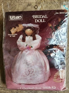 Bridal Doll Kit Titan Needlecraft #08423 Doll Kit Vintage 1989 New Cross Stitch - Picture 1 of 5