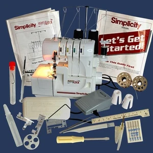 Simplicity EasyLock SL 350 Serger Sewing Machine w/ Accessories & Manuals - Picture 1 of 14