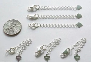 925 Sterling Silver Lobster Parrot Spring Clasp Extension Chain Extender Charm - Picture 1 of 3