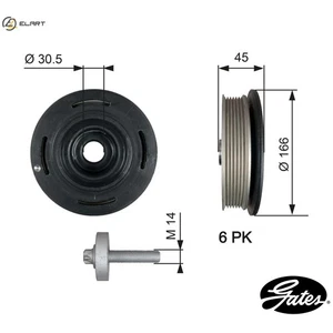 BELT PULLEY CRANKSHAFT TVD1041A FOR RENAULT MASTER/II/Van/Platform/Chassis/Bus - Picture 1 of 9