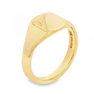 Anillo de sello cojín de oro amarillo de 9 quilates - tamaño J - 9 mm - Imagen 1 de 7