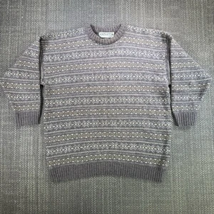 Vtg Antartex Country Sweater Mens XL Fair Isle Nordic Pure New Wool Grandpa 90s - Picture 1 of 21
