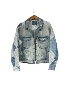 Blank NYC Bandana blau Denim Boho Jacke ASO Tell Me Lies Damen Large - Bild 1 von 9