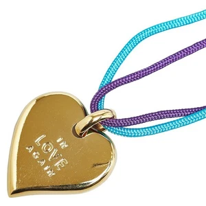 Saint Laurent Necklace Pendant Heart IN LOVE AGAIN Gold Authentic - Picture 1 of 24