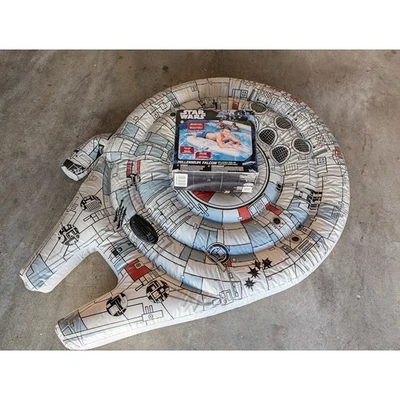Star Wars Millennium Falcon Inflatable Ride-On Pool Water Float Swimways 5' RARE - Image 1 of 4