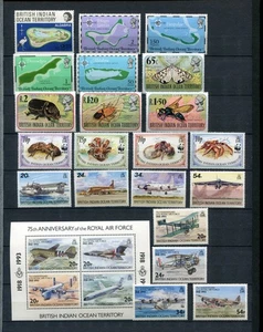 British Indian Ocean 1969-93 MNH Lot Nature Planes One Sheet 22 Items - Picture 1 of 1