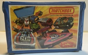 Vintage 1976 Matchbox Blue Carry Case Holds 24 W/ 16 Cars Incl 2 Trays No Handle - Picture 1 of 12