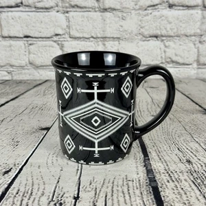 Pendleton Los Ojos Coffee Mug 18 oz Blanket Pattern Black & White - Picture 1 of 6