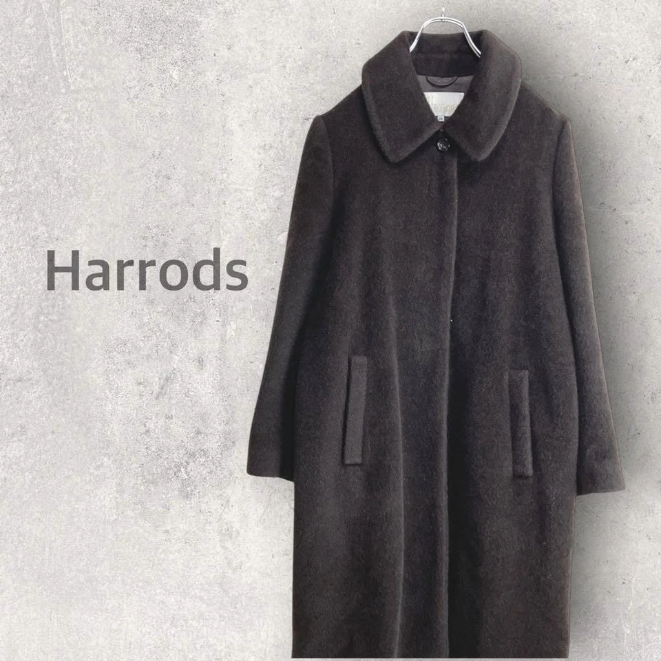 [Harrods] Long coat M 100% wool (68% alpaca) Made in Italy - Image 1 of 4