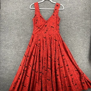 Effies Heart Dress Womens M Red Floral A-Line Flowy Prairie Cottagecore Boho - Picture 1 of 11