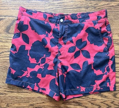 Abercrombie And Finch Men’s Red And Blue Floral Swim Trunks Size Large Excellent - Image 1 of 4
