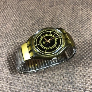 1999 SWATCH Watch Gent Flex Eclipse Transparent Case Gold And Silver Tone - Picture 1 of 9