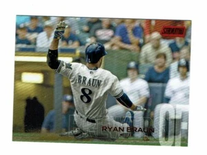 2018 Topps Stadium Club Red Foil Ryan Braun #221 Milwaukee Brewers - Picture 1 of 1