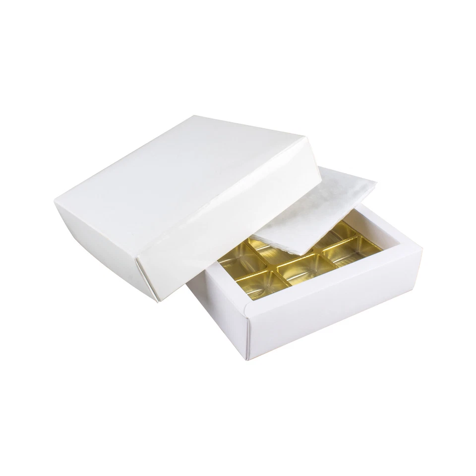 Pralinenschachtel - für 9 Pralinen - weiß glänzend | DIY Pralinen | Pralinen ver - Bild 1 von 1