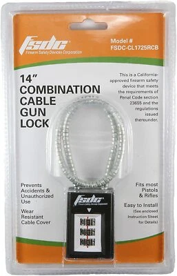 FSDC Firearm Safety California Approved 14-inch Combination Cable Gun Lock - Image 1 of 4