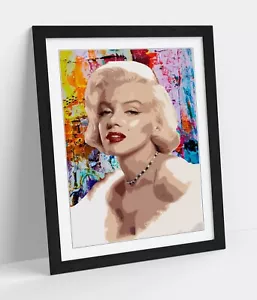 MARILYN MONROE POP ART RAINBOW PAINT DRIP -ART FRAMED POSTER PRINT ARTWORK - Picture 1 of 10