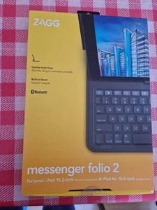 ZAGG Messenger Folio 2 for iPad 7/8/9 10.2" & iPad Air 10.5" UK Keyboard Layout - Picture 1 of 4