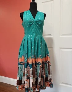 Belle Poque Women's Vintage Sleeveless Summer Cute A-Line Dress Medium - Picture 1 of 5