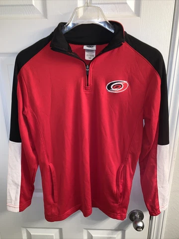 Vintage Carolina Hurricanes NHL 1/4 Zip Up Red Hockey Pullover Jacket Mens Sz S Cover