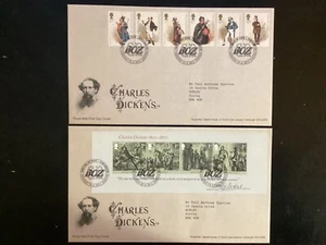 GB 2012 Charles Dickens FDC + M/S FDC, Royal Mail, Portsmouth especial Pmk (K881) - Imagen 1 de 1