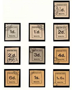 MALTA  1925  KING GEORGE V  POSTAGE DUE SET OF 10  SG.D1/10  FINE USED - Picture 1 of 1