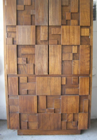 Lane Brutalist Staccato Tallboy MCM Vertical Dresser Armoire Cover
