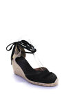Castaner Womens Wedge Heel Ankle Strap Espadrilles Black Brown Canvas Size 40