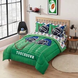Kids Football Bed in a Bag Comforter, Sham & Sheet Set - Picture 1 of 10