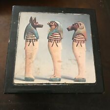 EGYPTIAN WOODEN COASTERS IN NICE WOOD BOX
