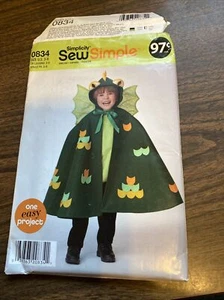 SIMPLICITY 0834 NIÑO TALLA 3-8 DISFRAZ CAPA PATRÓN COSTURA SIN CORTAR - Imagen 1 de 2