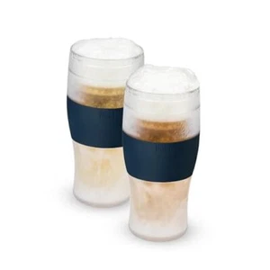 Freeze, Frozen Mugs, Freezable Pint Set, Beer Keep Your Drinks Set of 2 Blue - Picture 1 of 7