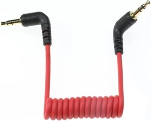 【NEW RED】for Rode Video Micro 3.5mm TRS Right to Right Angle Coiled Cable SYNC - Picture 1 of 5