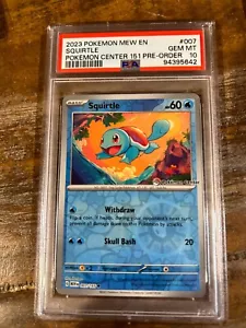 POKEMON 2023 Mew En 151 Center Preorder SQUIRTLE #007 PSA 10 Gem Mint - Picture 1 of 2