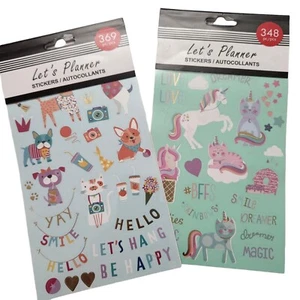 Let's Planner Aufkleber über 700 Sticker Einhörner Hunde Katzen - Bild 1 von 6