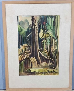 Milford Zornes (1908-2008) Burmuda Jungle 1949 Water Color Painting On Paper - Picture 1 of 8