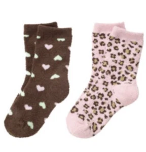 NEW Gymboree GIRLS * SZ 5-6-7 * Extra Cozy 2 KITTY GLAMOUR Leopard & Heart SOCKS - Picture 1 of 6