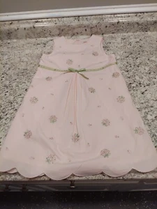 Gymboree Easter Dress Girl's Pink Sleeveless w/Embroidered Flowers Size 5 - Picture 1 of 7