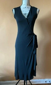 Diane von Furstenberg DVF schwarz Viskose ärmellos Wickelkleid Größe 4 - Bild 1 von 6
